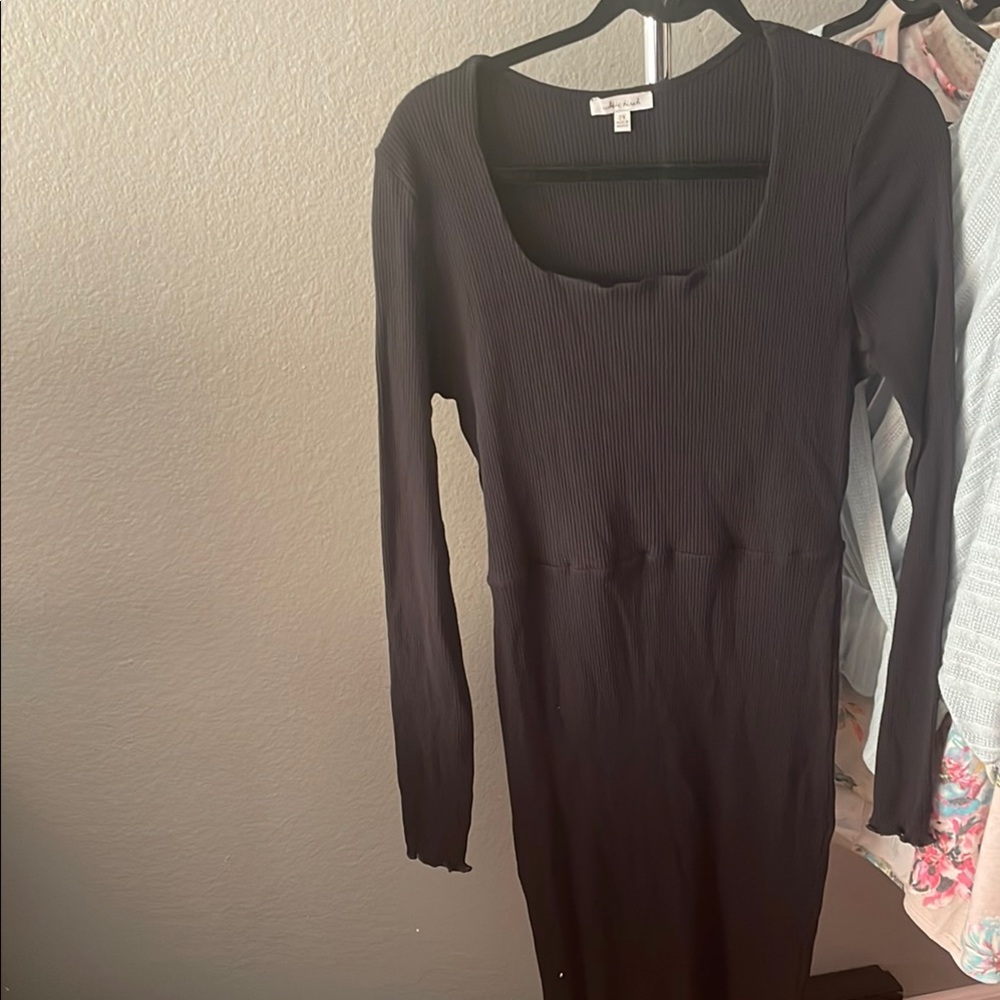 White Birch Black Ribbed Bodycon Dress 2X brand new never worn